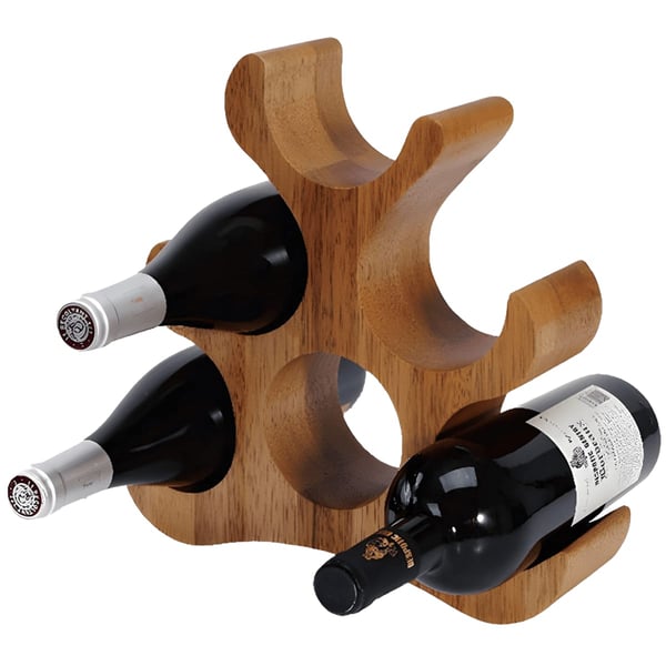 Premium Acacia Wood Wine Rack for 6 Bottles