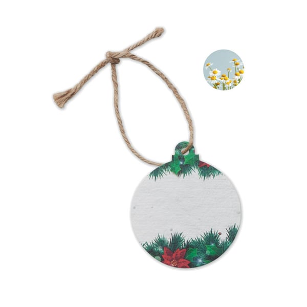 Wildflower Seed Paper Christmas Ornament Bauble