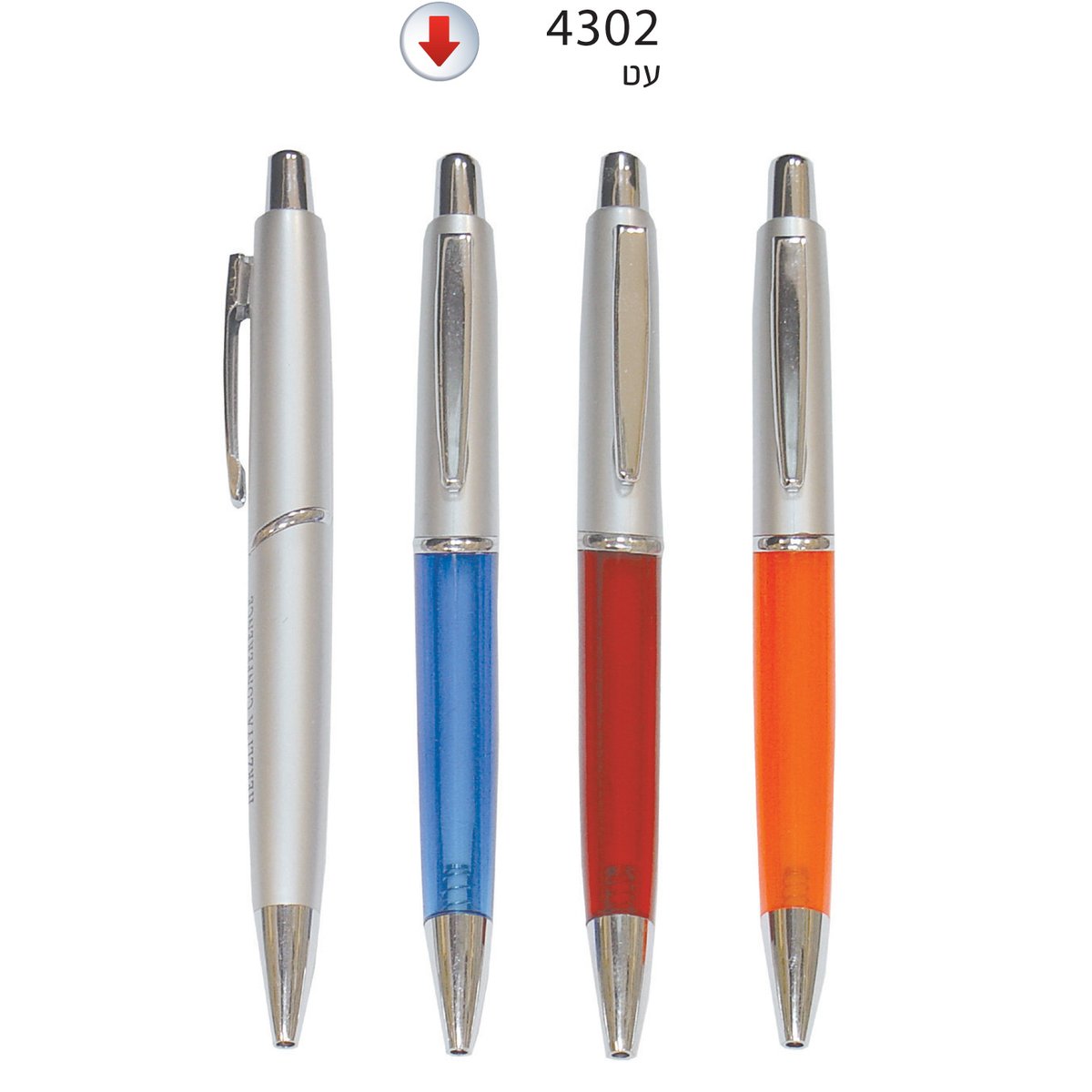 עט צבעוני עם עיצוב כסוף יוקרתי
