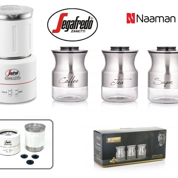 SEGAFREDO Milk Frother with Luxury Asaf Granit Set