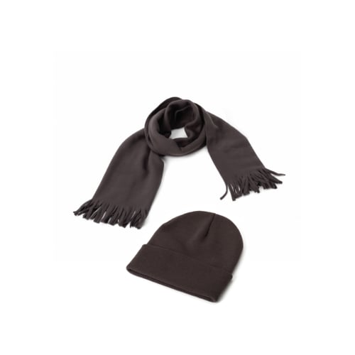 סט חורף אופנתי: כובע וצעיף מצמר סינטטי בתיק איכותי