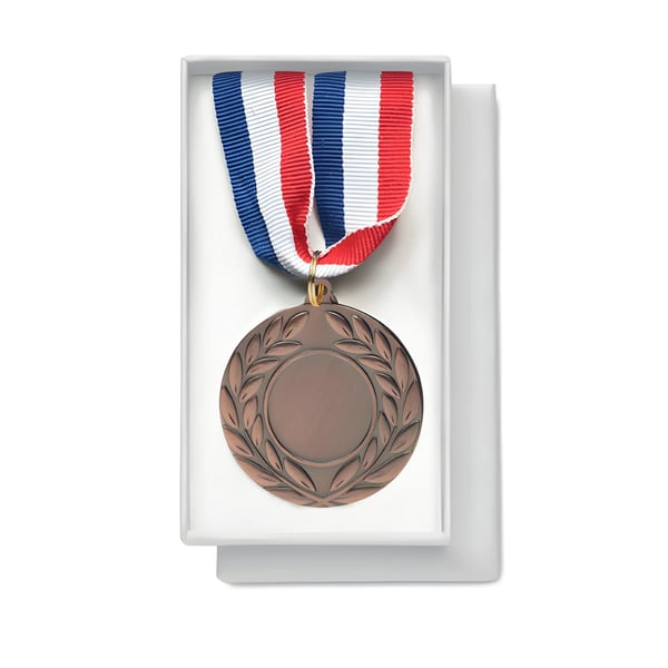 Metal Winner Medal with Colorful Polyester Strap