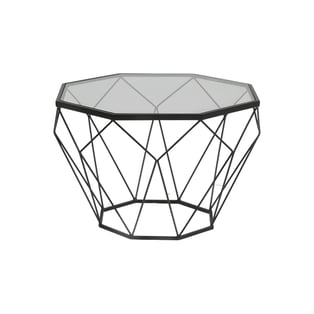 שולחן קפה מעוצב מזכוכית ומתכת לאירוח מושלם