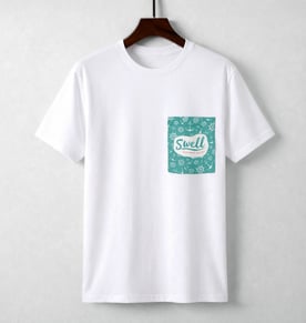 חולצת טי שירט בעיצוב כיס עם הדפסה מלאה