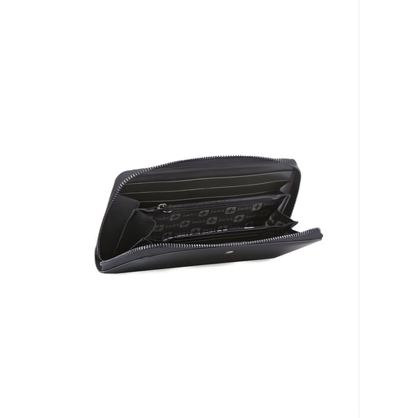 POLOSWISS Women's Italian Leather Wallet with Stainless Steel Zipper