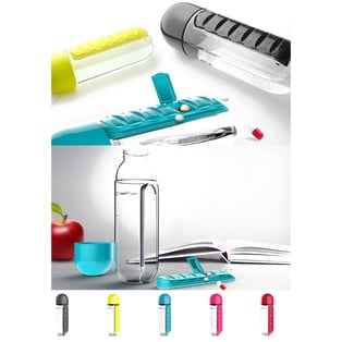 בקבוק מים חכם עם מארגן כדורים שבועי - פתרון מושלם לבריאות