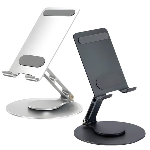 מעמד שולחני מתכתי לטלפון עם עט ופנס לייזר