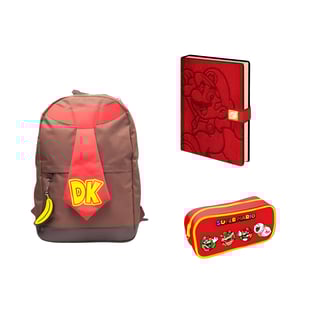 מארז חזרה לבית הספר עם נינטנדו - תיק דונקי קונג ומחברת מריו