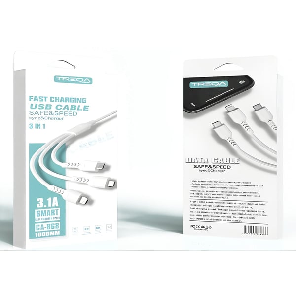 TREQA 3-in-1 Multi-Purpose Data Cable