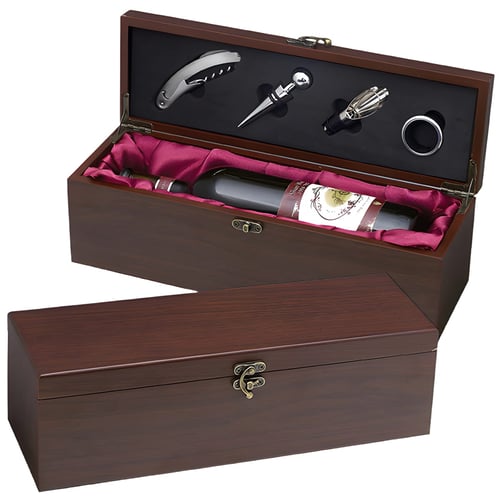 מארז עץ מהגוני מהודר ליין ואביזרים – 4 חלקים