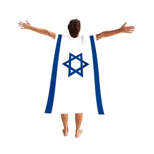 דגל גלימה עם ידיות לחגיגות ישראל ומשחקי כדורגל