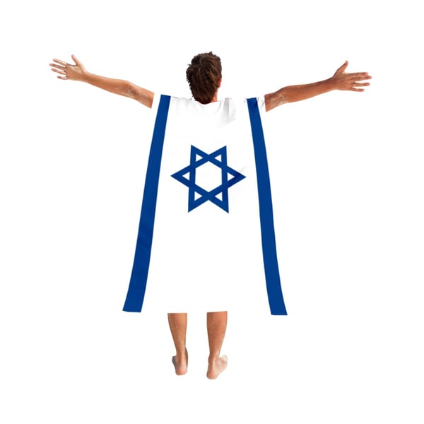 Flag Cape with Handles for Israel Celebrations & Soccer Games