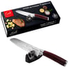 Comida Professional 30cm Santoku Knife with Wooden Handle and Sharpener
