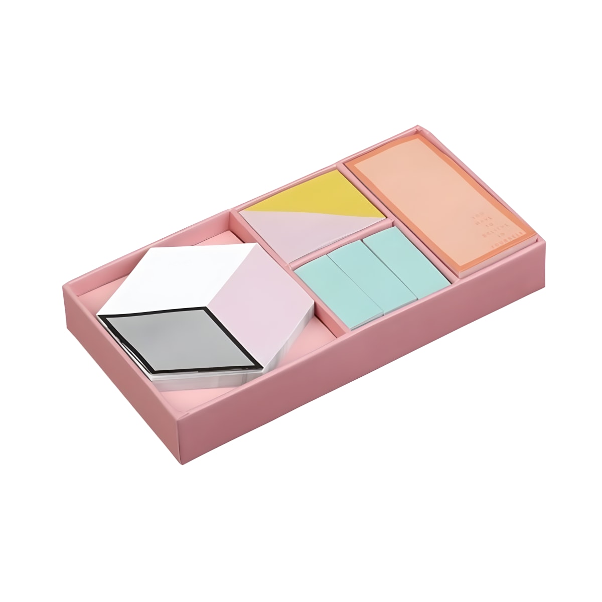 מעמד שולחני עם שישה סוגי דפי ממו נדבקים