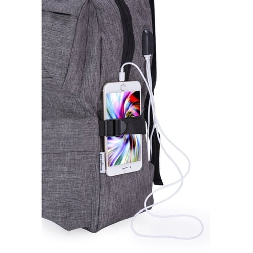 תיק גב אורתופדי למחשב נייד עם שקע USB - פולו CUSTOM