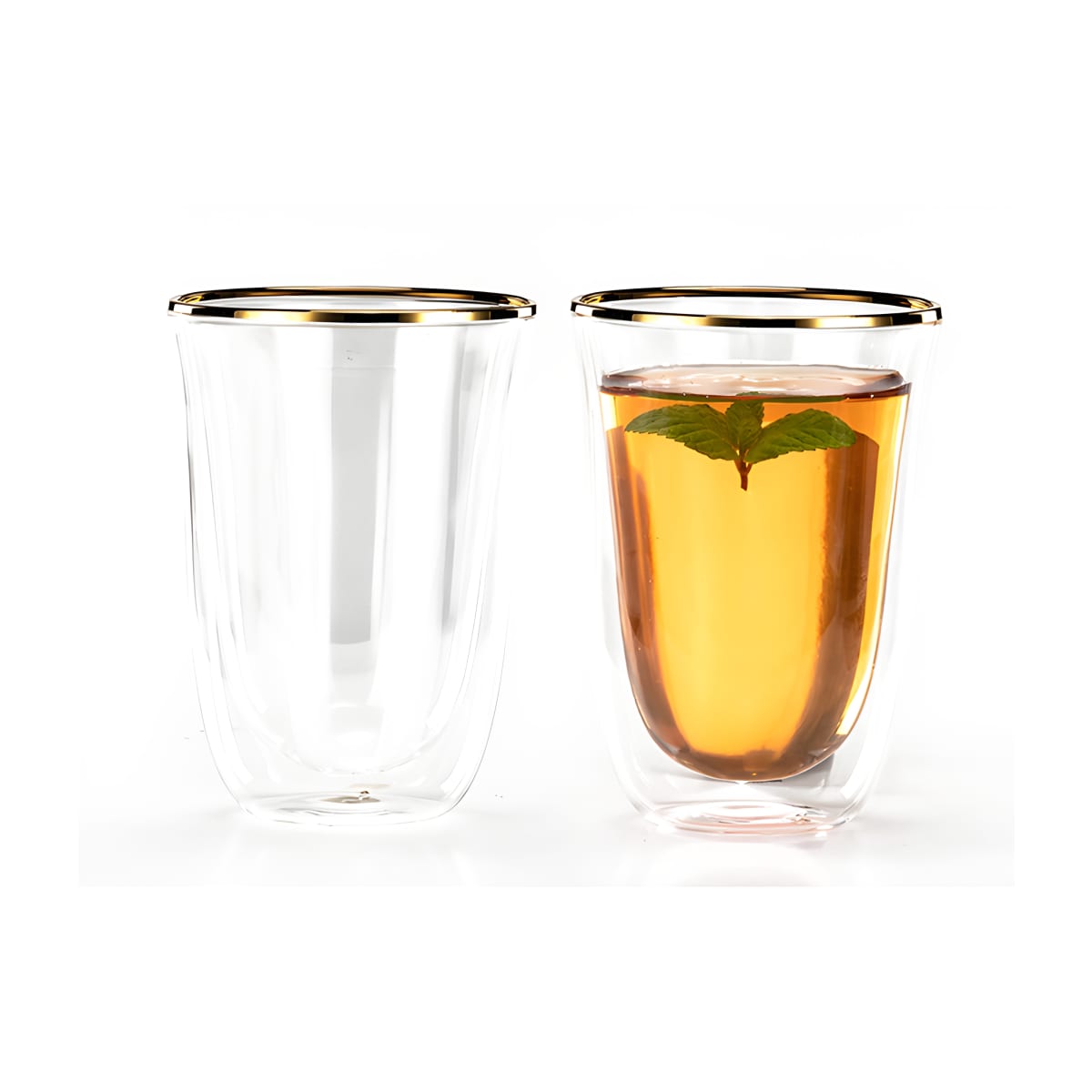 סט כוסות מבודרות חום עם שוליים זהב - PERU מבית Food Appeal