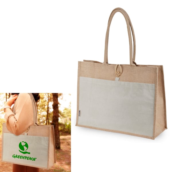 Carla Jute and Canvas Shopping Bag