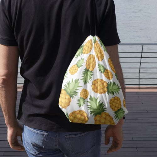 סט מגבת חוף עגולה עם תיק שרוכים בהדפסה צבעונית