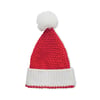 Christmas Knit Beanie with Cuff and Bobble in Stretchy Acrylic