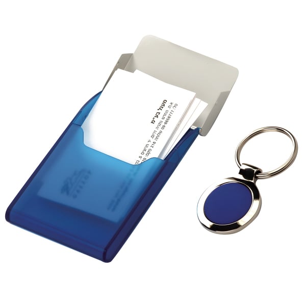 Luxury Keychain with Aluminum Business Card Holder