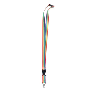 Rainbow Lanyard with Metal Hook and Safety Buckle