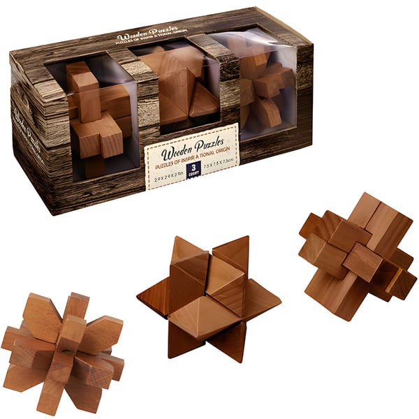 Set of 3 Brain Teaser Puzzles for Mind Enhancement