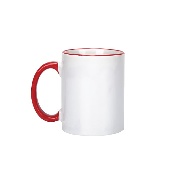 מאג פורצלן מנצנץ עם ידית ושוליים צבעוניים באריזת מתנה