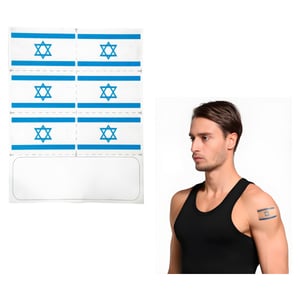 סט 6 קעקועי דגל ישראל עמידים במים ושמש