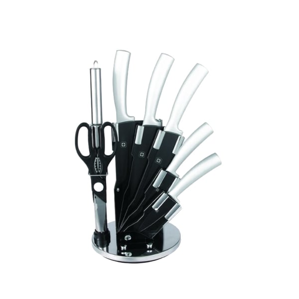 סט סכיני שף יוקרתיים POLOSWISS עם מעמד מסתובב