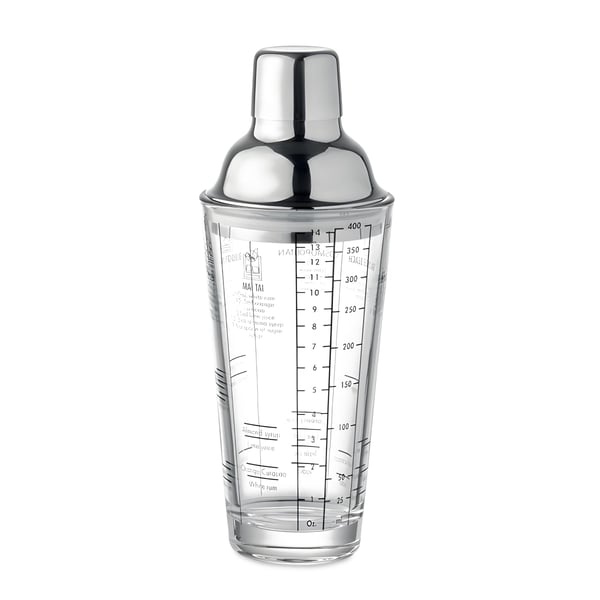 Glass Cocktail Bowl with Stainless Steel Lid and Strainer