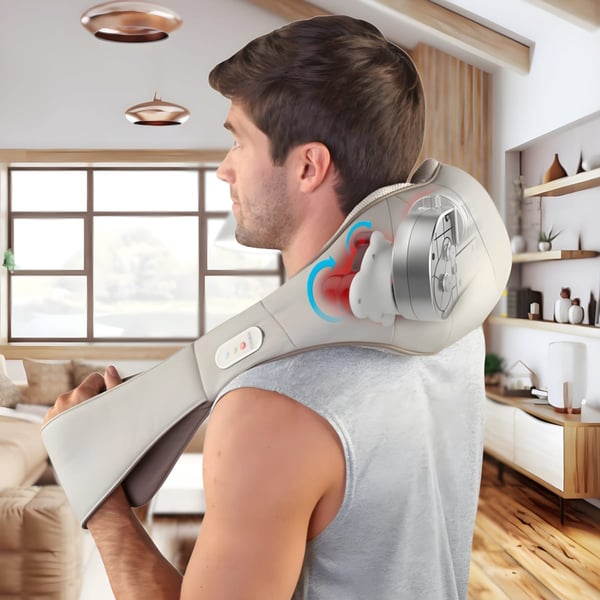 מכשיר עיסוי שיאצו QUAD ACTION עם חימום ושליטה במהירות