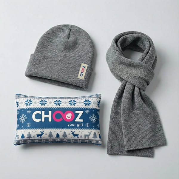 Personal Warming Gift Set with Heating Pad, Hat, and Scarf
