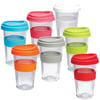 Double-Walled Glass Cup with Silicone Lid - Stylish Sipping Experience