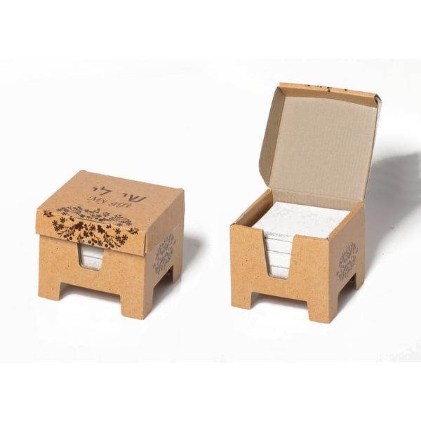 קופסת תזכירים נוחה עם רגליות מגומי