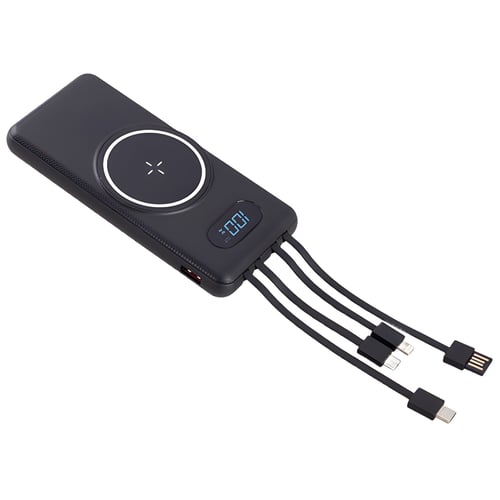 פאוור בנק למכשירים ניידים עם סוללה 10,000mAh ומטען אלחוטי 15W