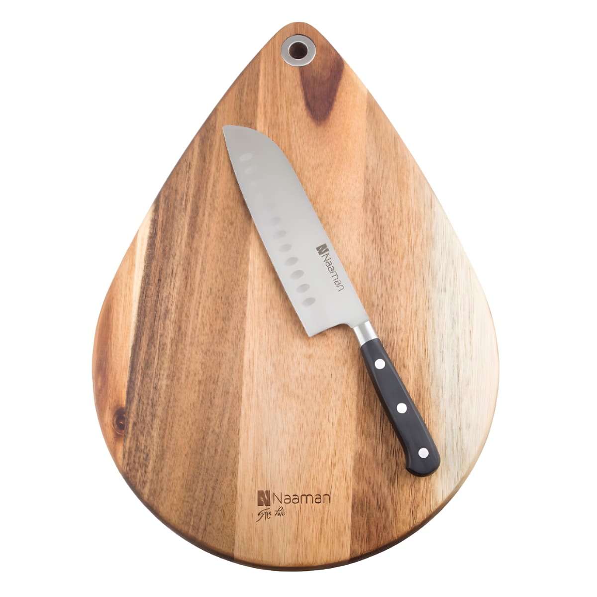 סט מקצועי: שני בלוקי בוצ'ר עם סכין סנטוקו איכותית