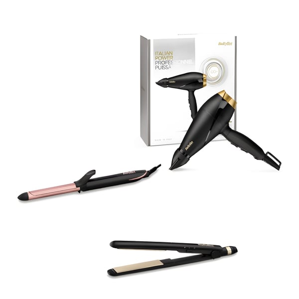 Advanced Hair Styling Set: Powerful Dryer, Ceramic Straightener & Curler