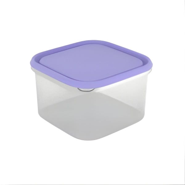 Square 2.8 Liter Storage Box with Decorative Purple Lid from 'Amber' Collection