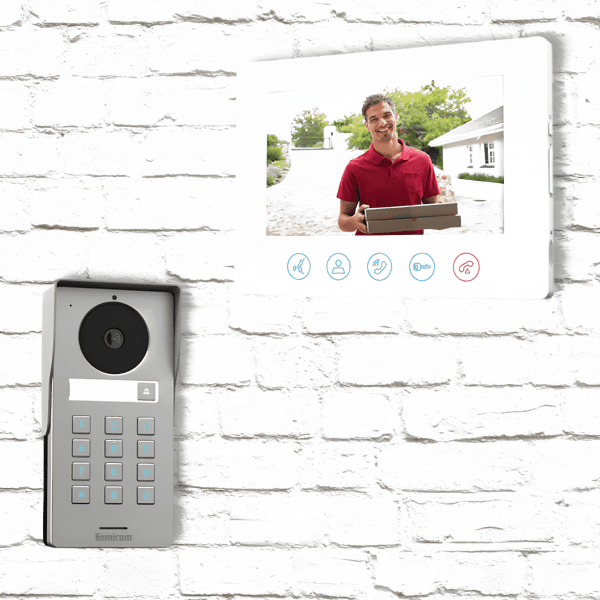 מערכת אינטרקום וידאו לבית עם מסך "7 צבעוני מבית SEMICOM