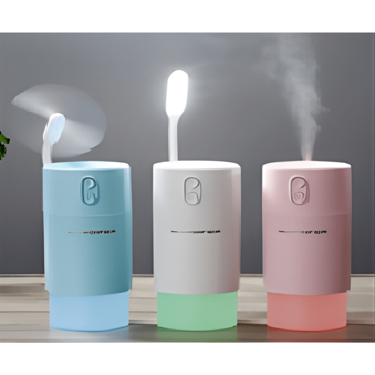 מפיץ ריח עם אדים, אורות מתחלפים ומאוורר רוח