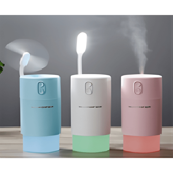 מפיץ ריח עם אדים, אורות מתחלפים ומאוורר רוח