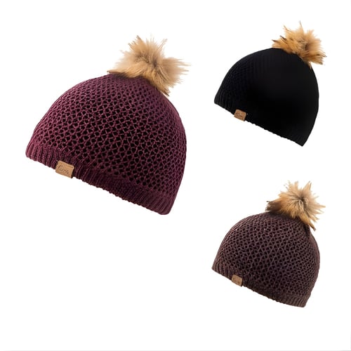 Women's Merino Wool Hat with Warm Fleece