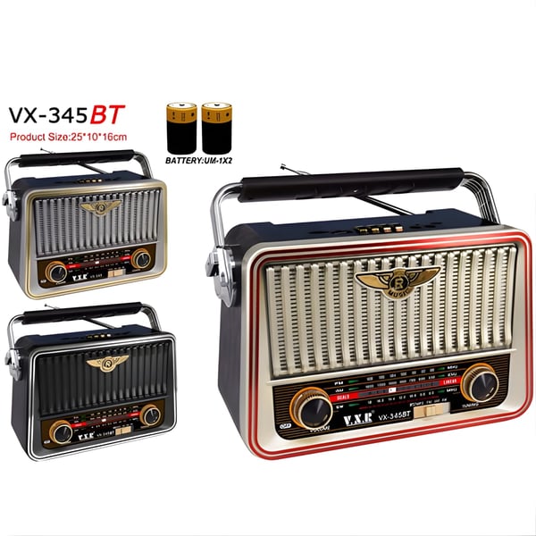 VX-345BT Retro Portable Radio with Bluetooth