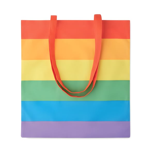 Rainbow Cotton Shopping Bag with Long Handles