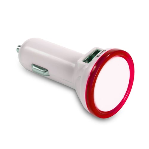 מטען USB לרכב עם תאורה ולוגו מותאם
