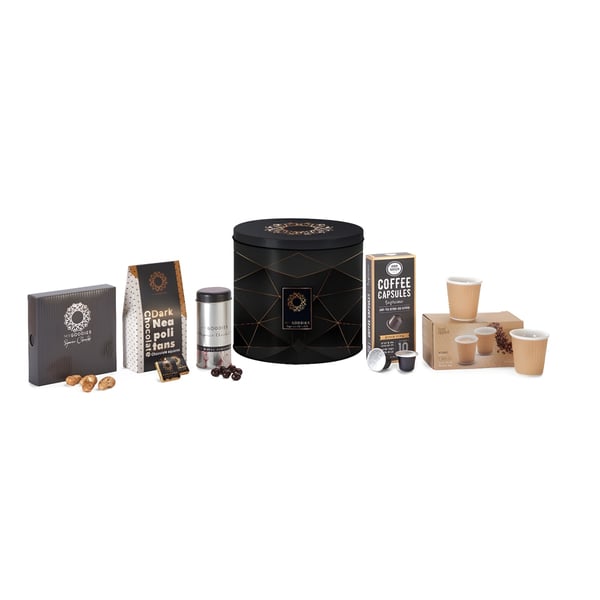 מארז מתנה מפנק אספרסו עם כוסות וקפסולות קפה