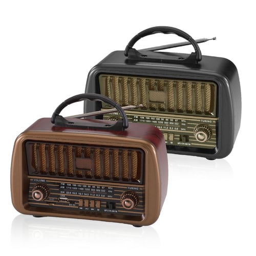 רמקול בלוטות' שולחני בעיצוב וינטאג' 3W*2 עם ידית נשיאה נוחה