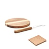 Small Acacia Wood Cheese Board with Stainless Steel Knife