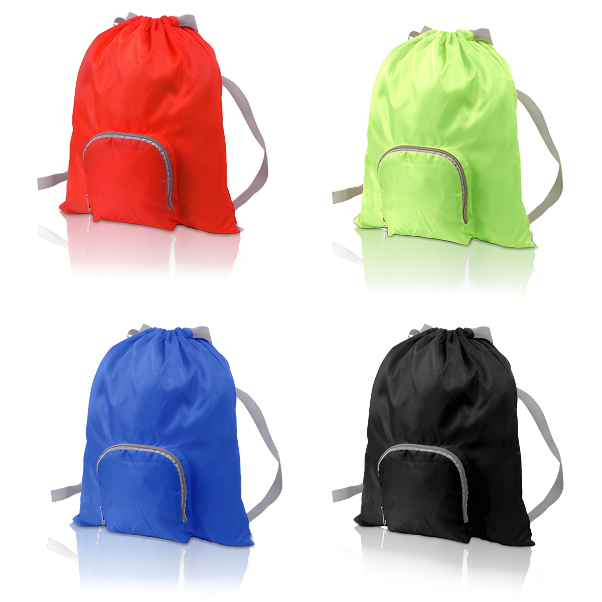 תיק גב מתקפל מניילון עם כיס רוכסן קדמי