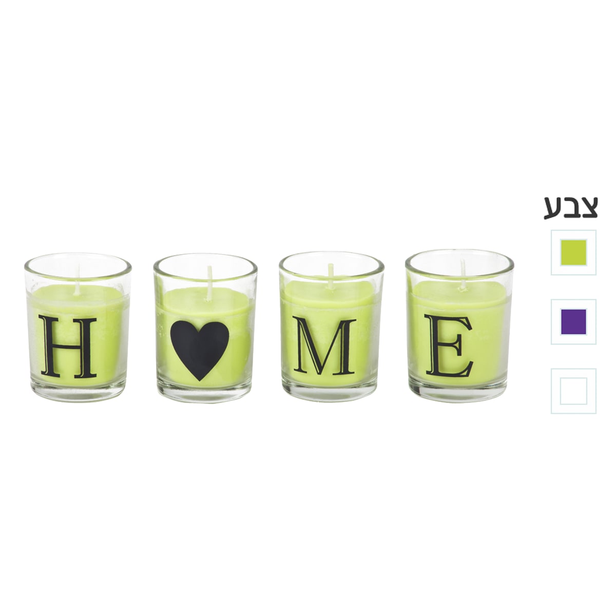 סט נרות ריחניים בכוסות זכוכית - 4 ריחות מרגשים